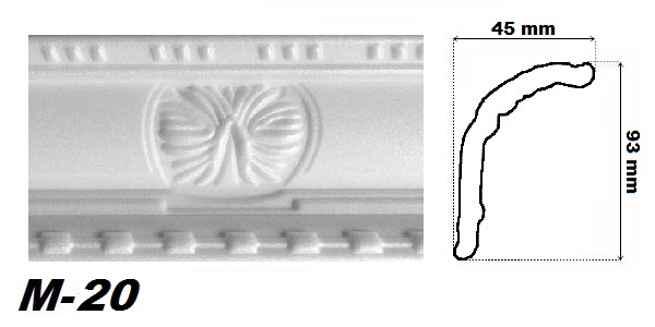 Moldura de poliestireno decorativa Saskia (2 m x 6 cm x 10 cm, Poliestireno  XPS)